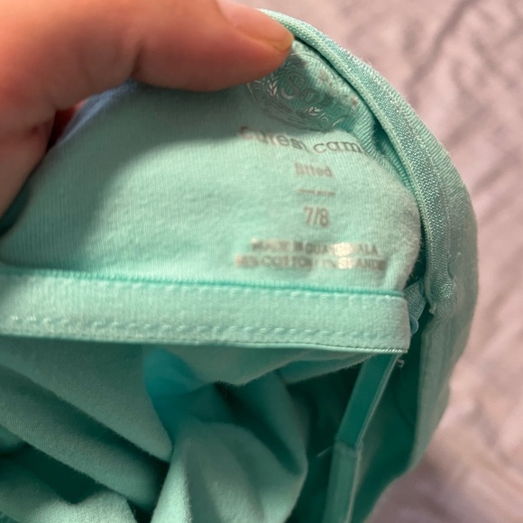 Aqua Tank Top Girls 7/8 Spaghetti Strap So “Cutest Cami” Lined Built-in Bra - Picture 7 of 12